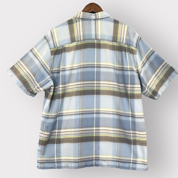 Tommy Bahama‎ Button Up Shirt Men L Blue Pocket Collared Short Sleeve Silk T05 - Picture 7 of 13